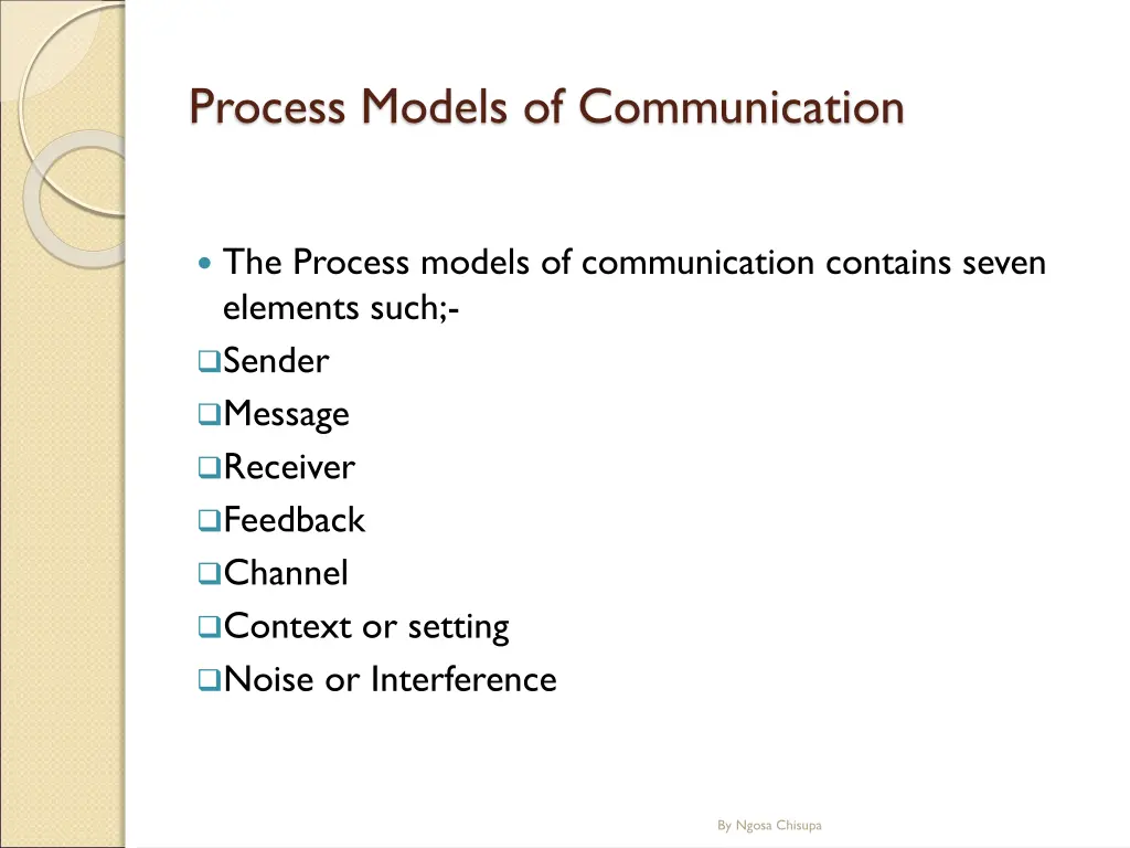 process models of communication