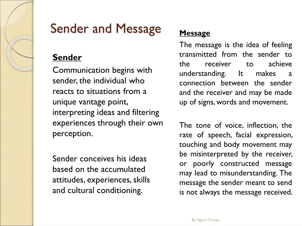 sender and message