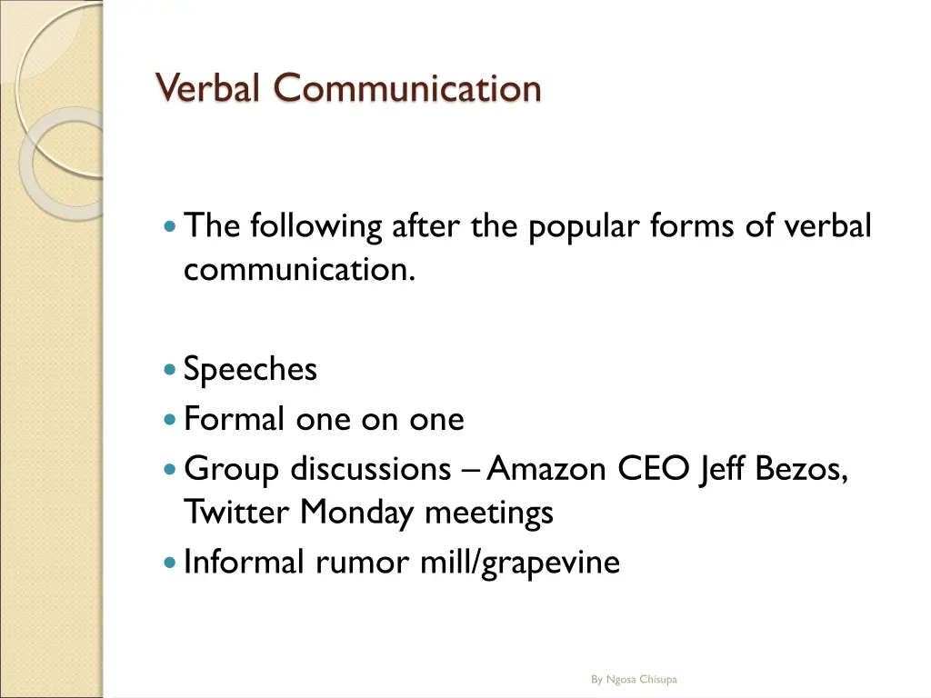 verbal communication