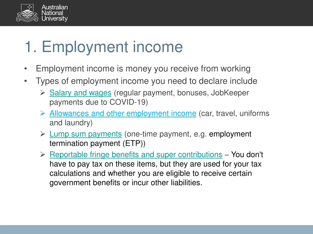 1 employment income