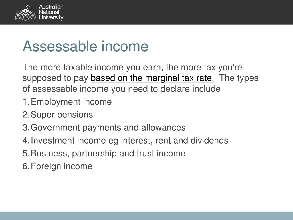 assessable income