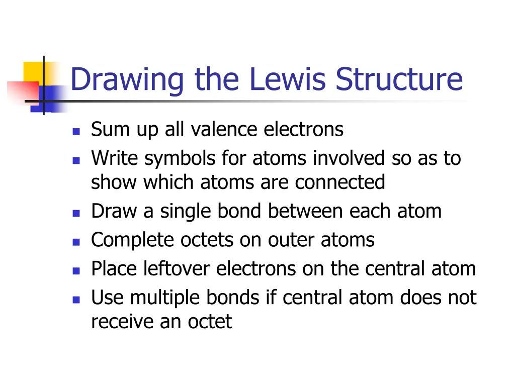 drawing the lewis structure