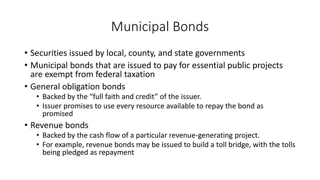 municipal bonds