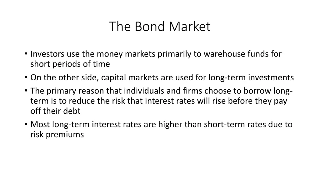 the bond market