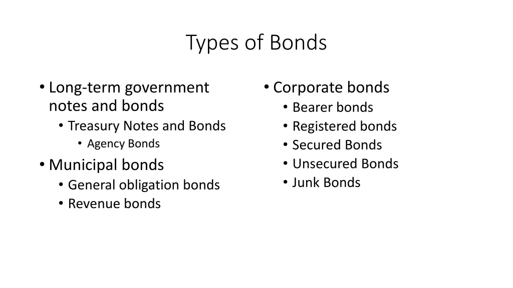 types of bonds