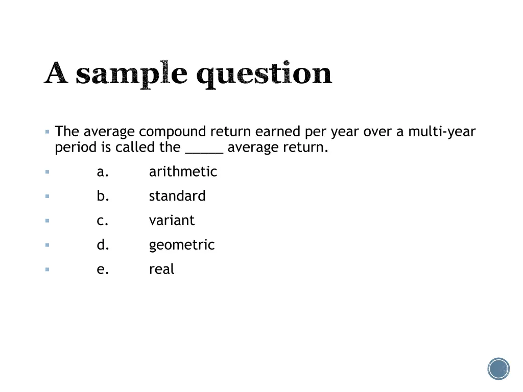 a sample question 1