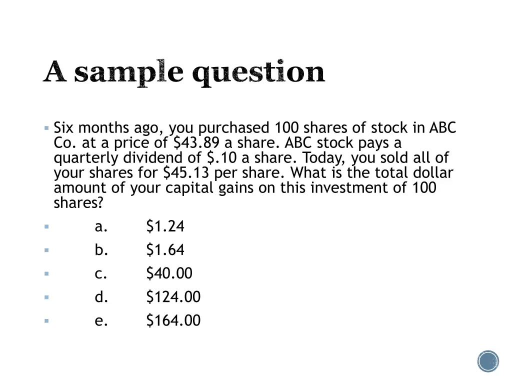 a sample question