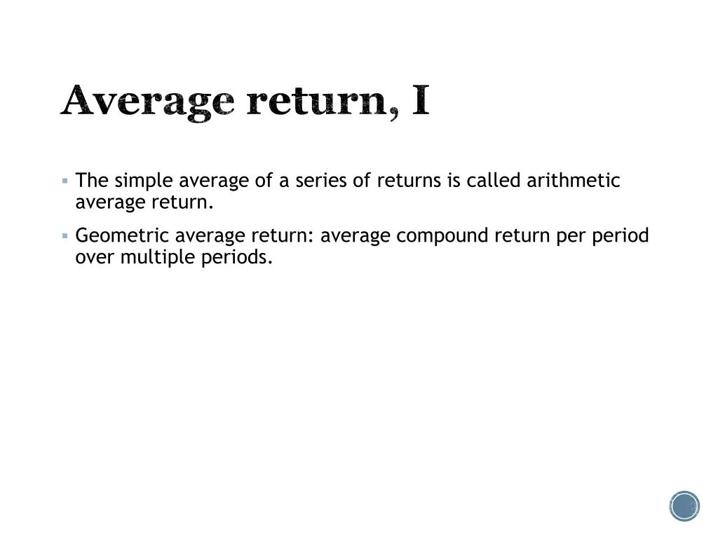 average return i