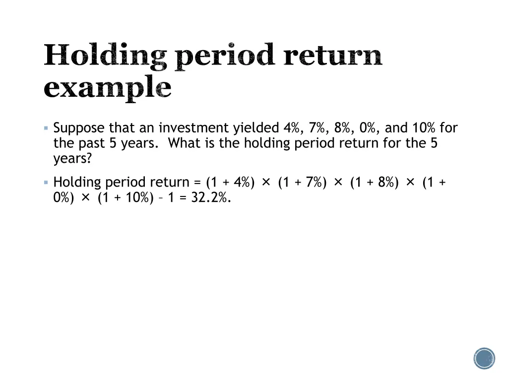 holding period return example