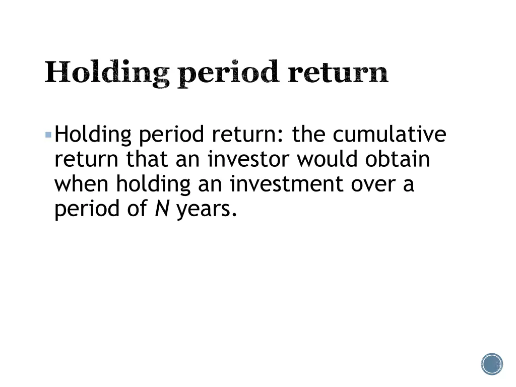 holding period return