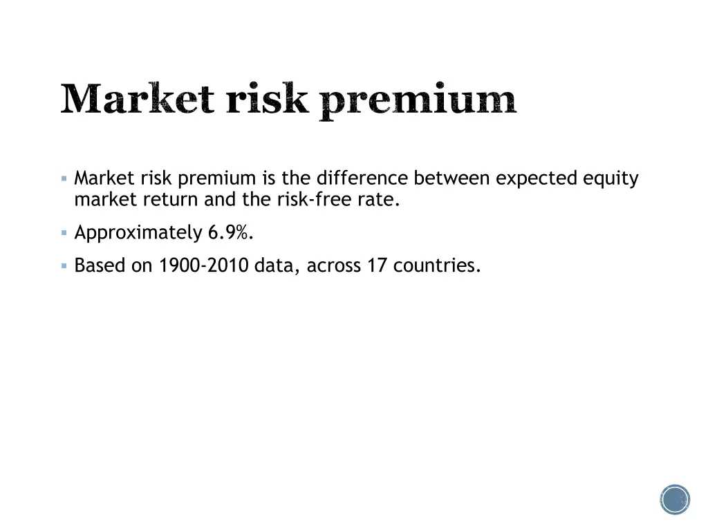 market risk premium