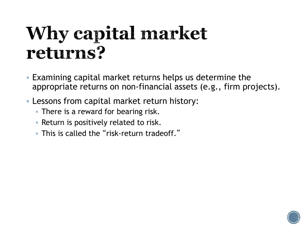 why capital market returns