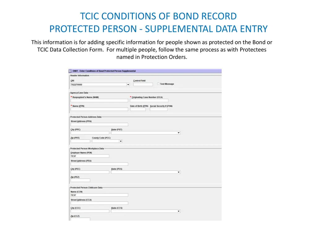 tcic conditions of bond record protected person