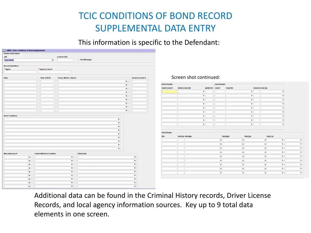 tcic conditions of bond record supplemental data 1