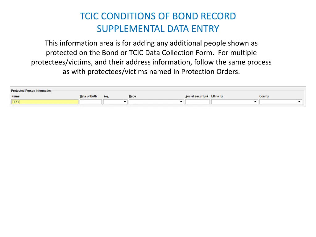 tcic conditions of bond record supplemental data 3