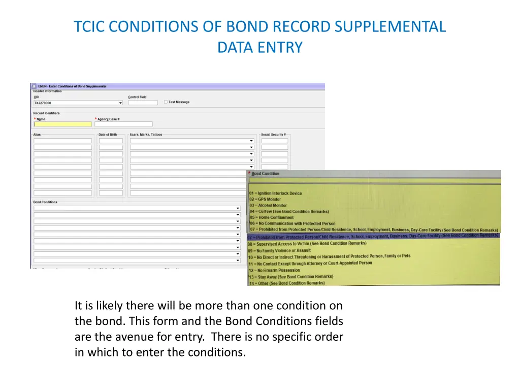 tcic conditions of bond record supplemental data 4