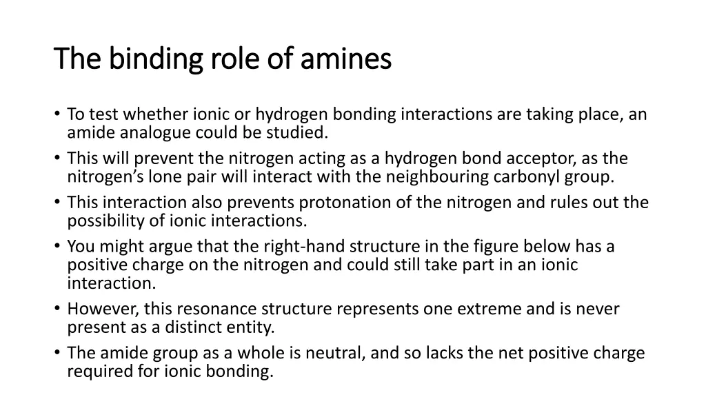 the binding role of amines the binding role 4