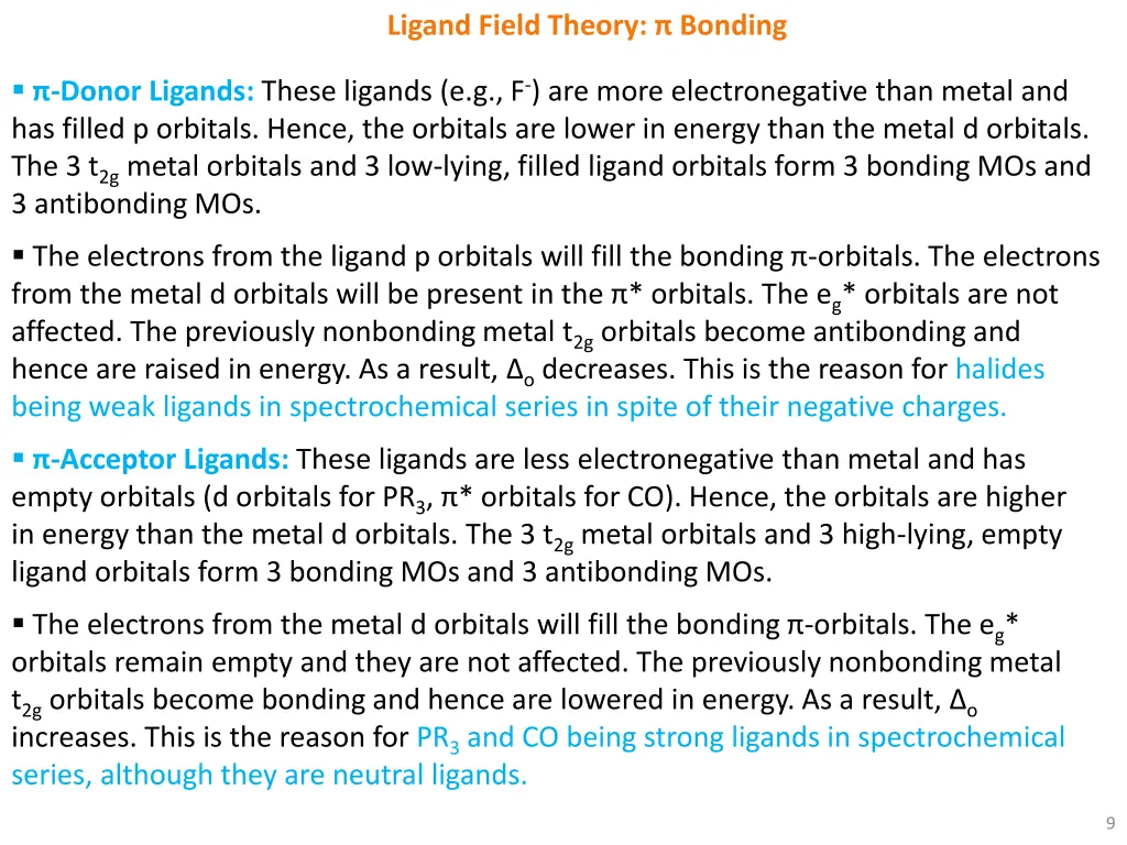 ligand field theory bonding 8