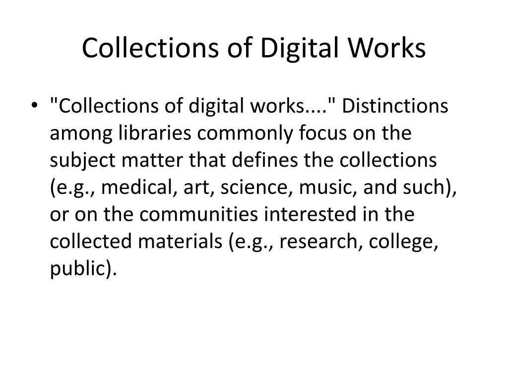 collections of digital works