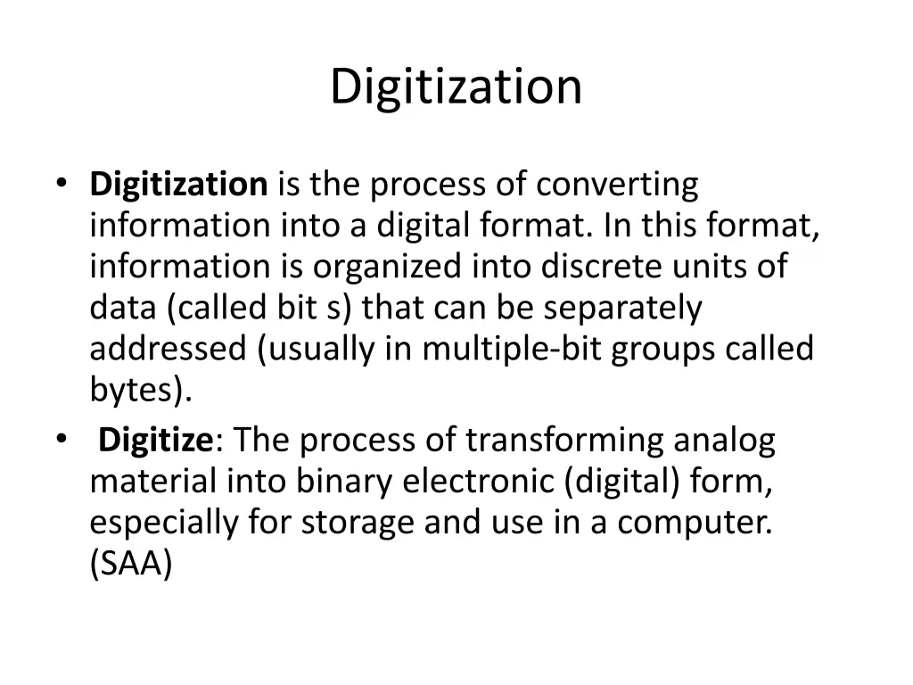 digitization