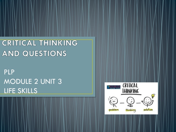 critical thinking and questions