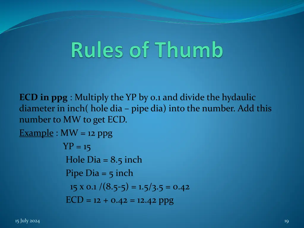 ecd in ppg multiply the yp by 0 1 and divide