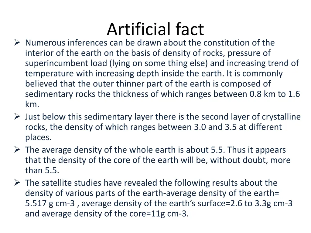 artificial fact