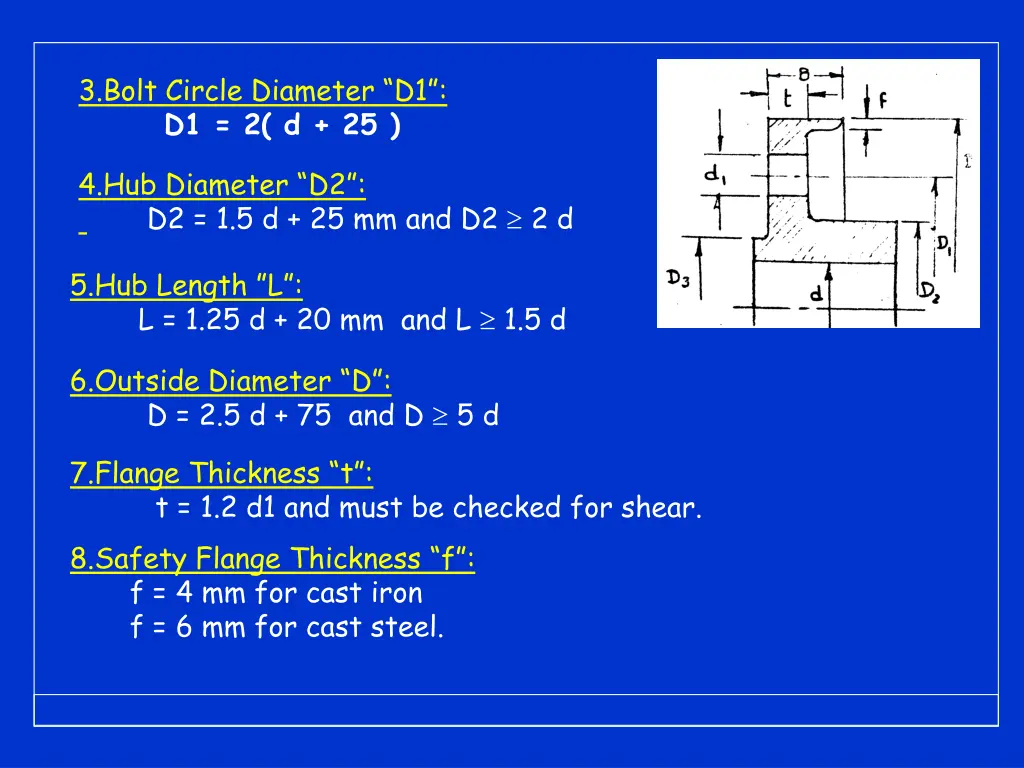 3 bolt circle diameter d1 d1 2 d 25