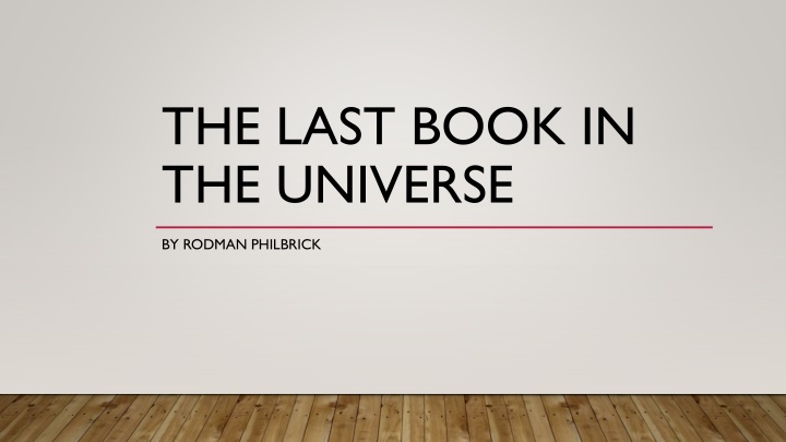 the last book in the universe