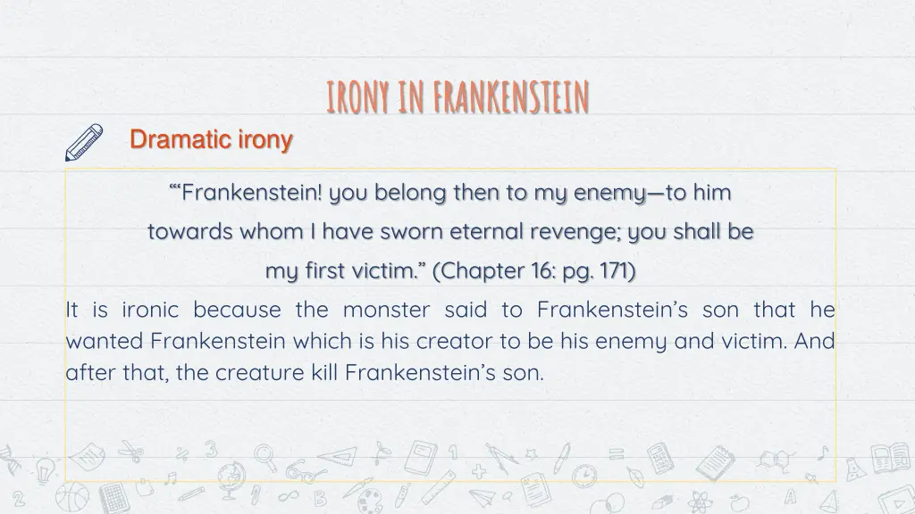 irony in frankenstein 2