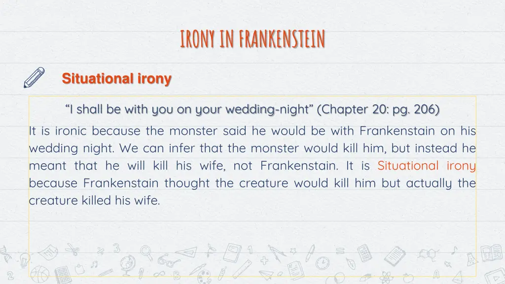 irony in frankenstein