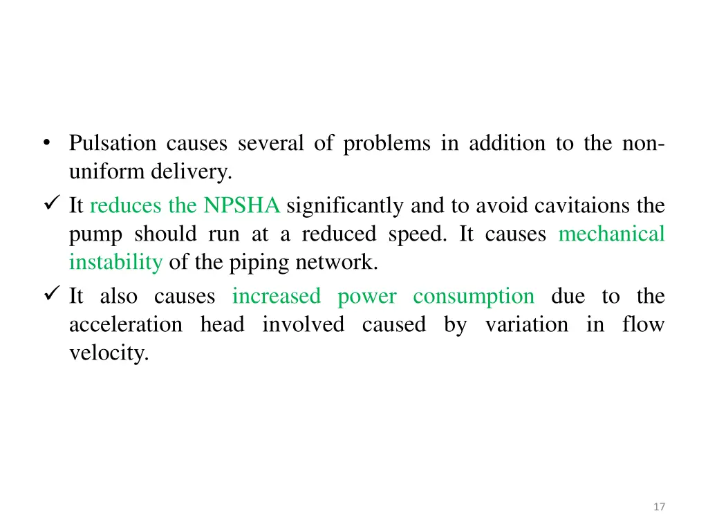 pulsation causes several of problems in addition