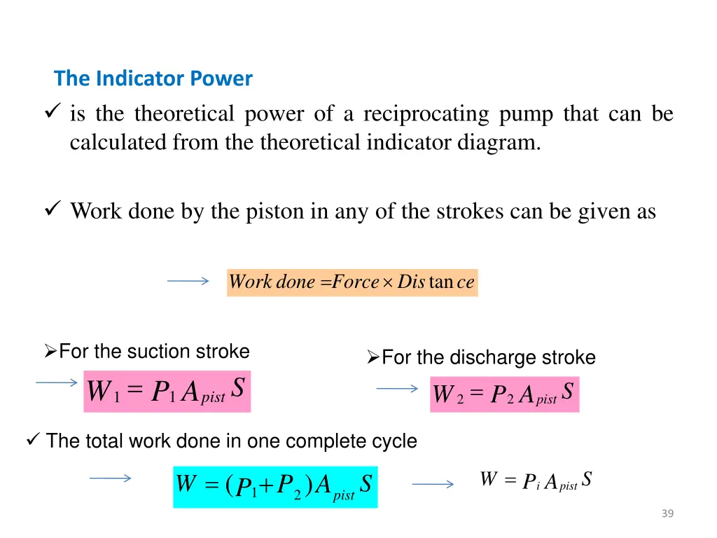 the indicator power is the theoretical power