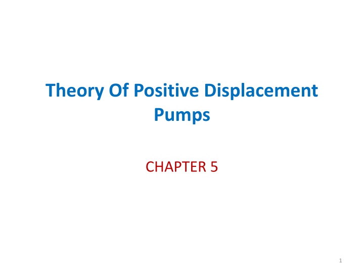 theory of positive displacement pumps