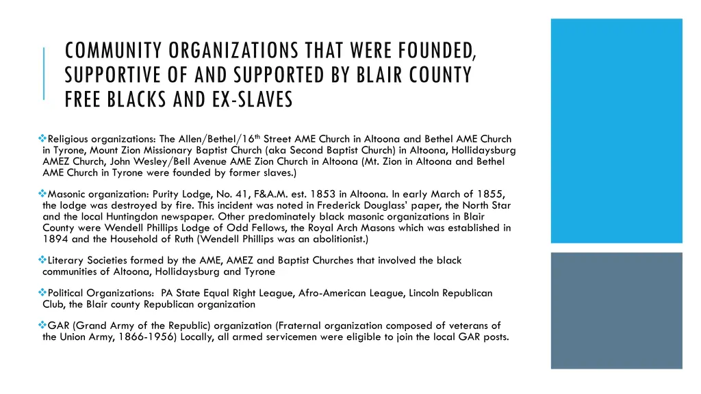 community organizations that were founded