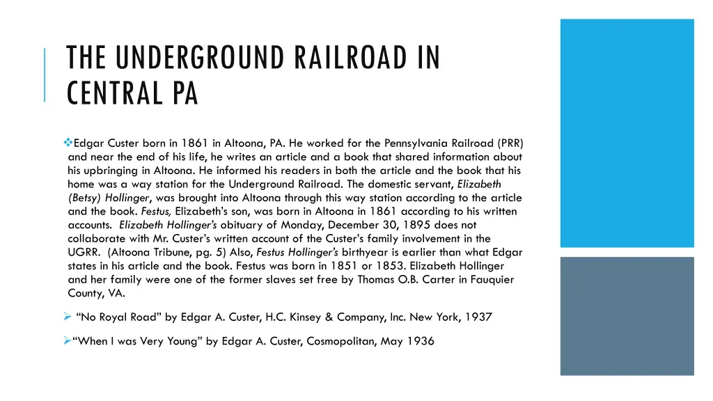 the underground railroad in central pa 1