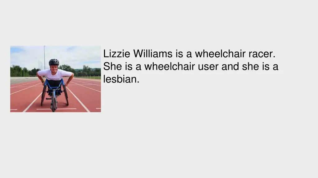 lizzie williams is a wheelchair racer