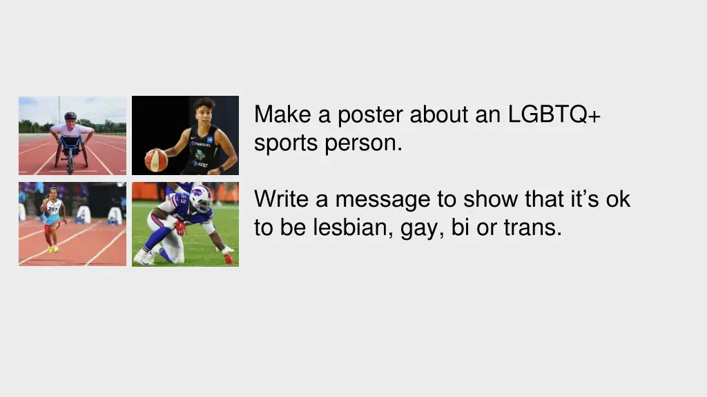 make a poster about an lgbtq sports person