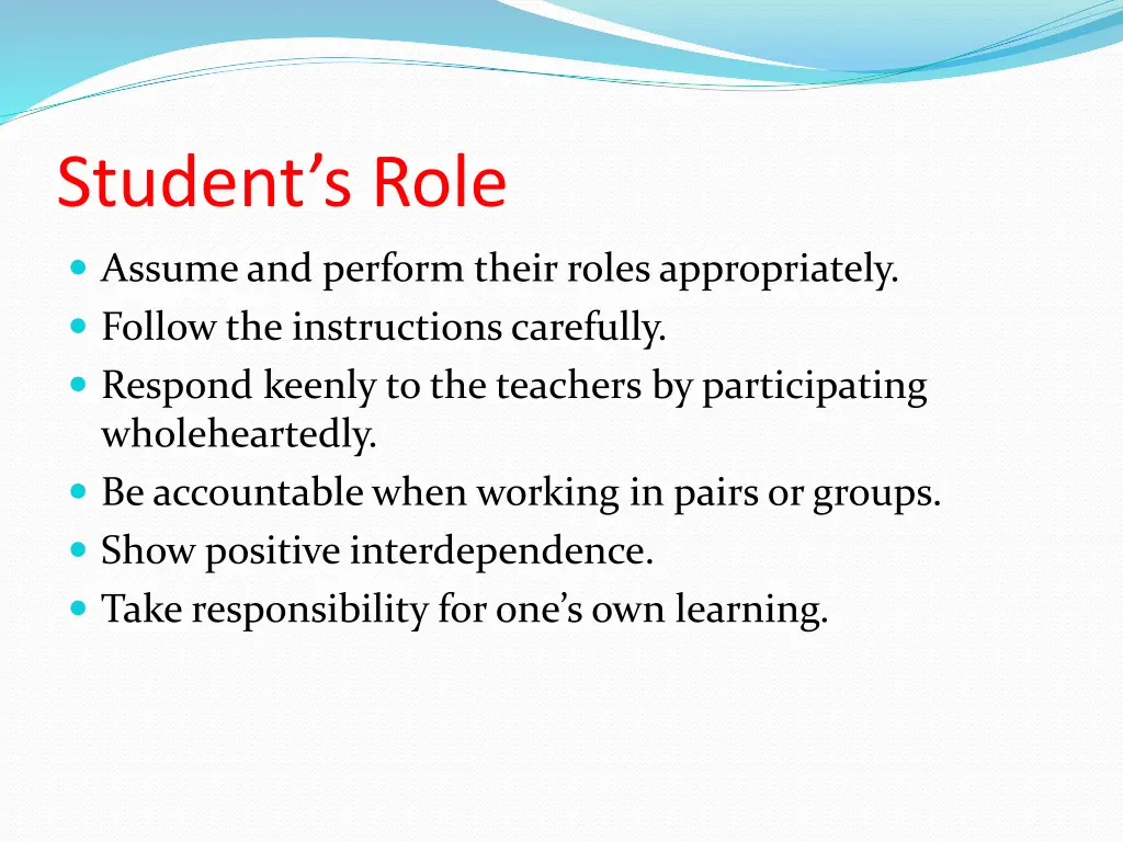 student s role