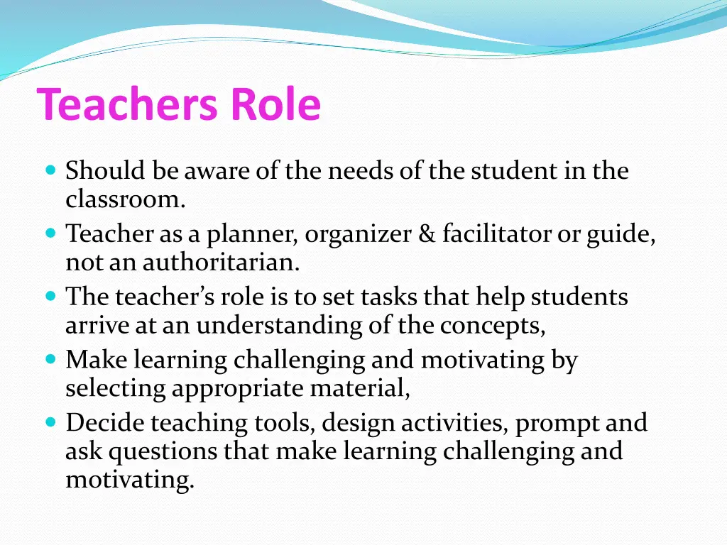 teachers role