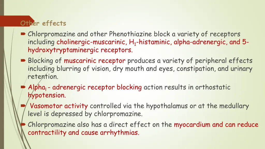 other effects chlorpromazine and other