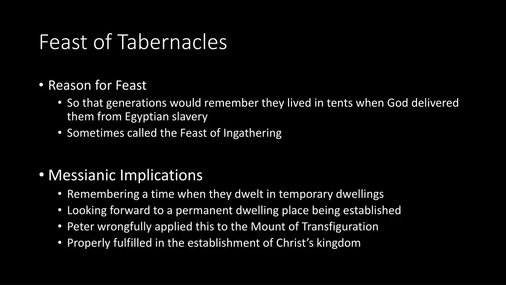 feast of tabernacles