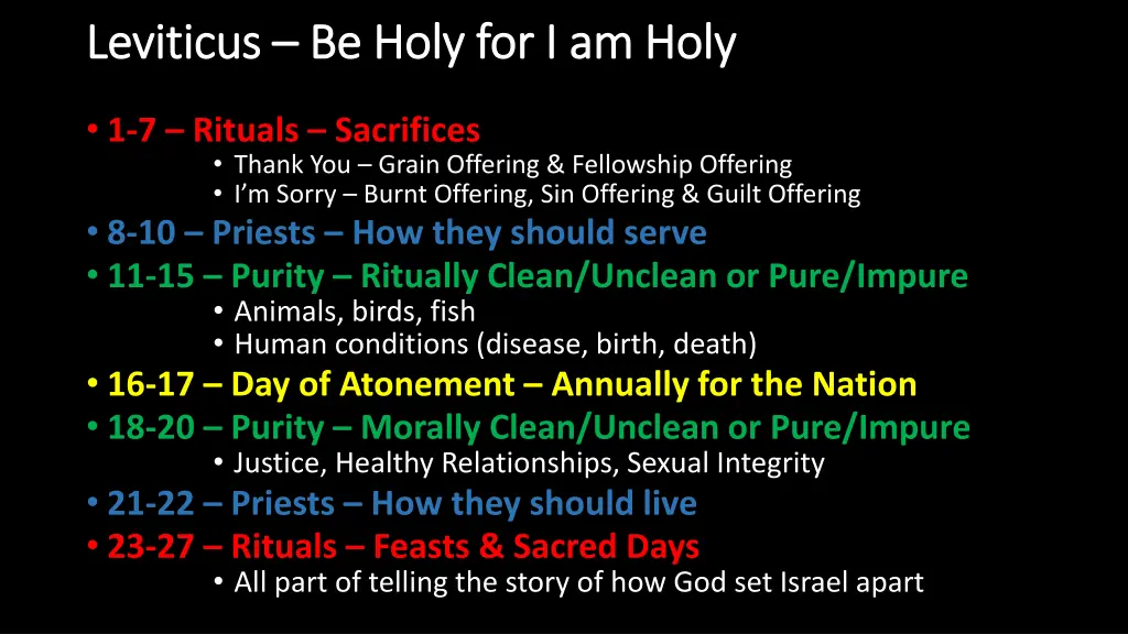 leviticus leviticus be holy for i am holy be holy