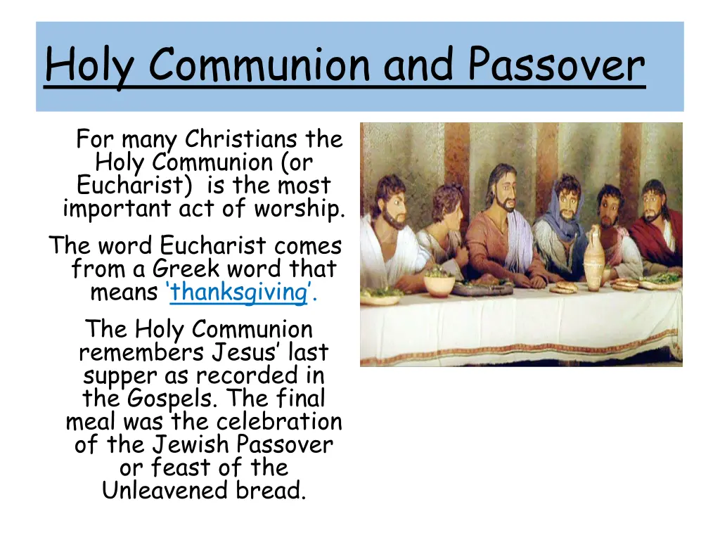 holy communion and passover