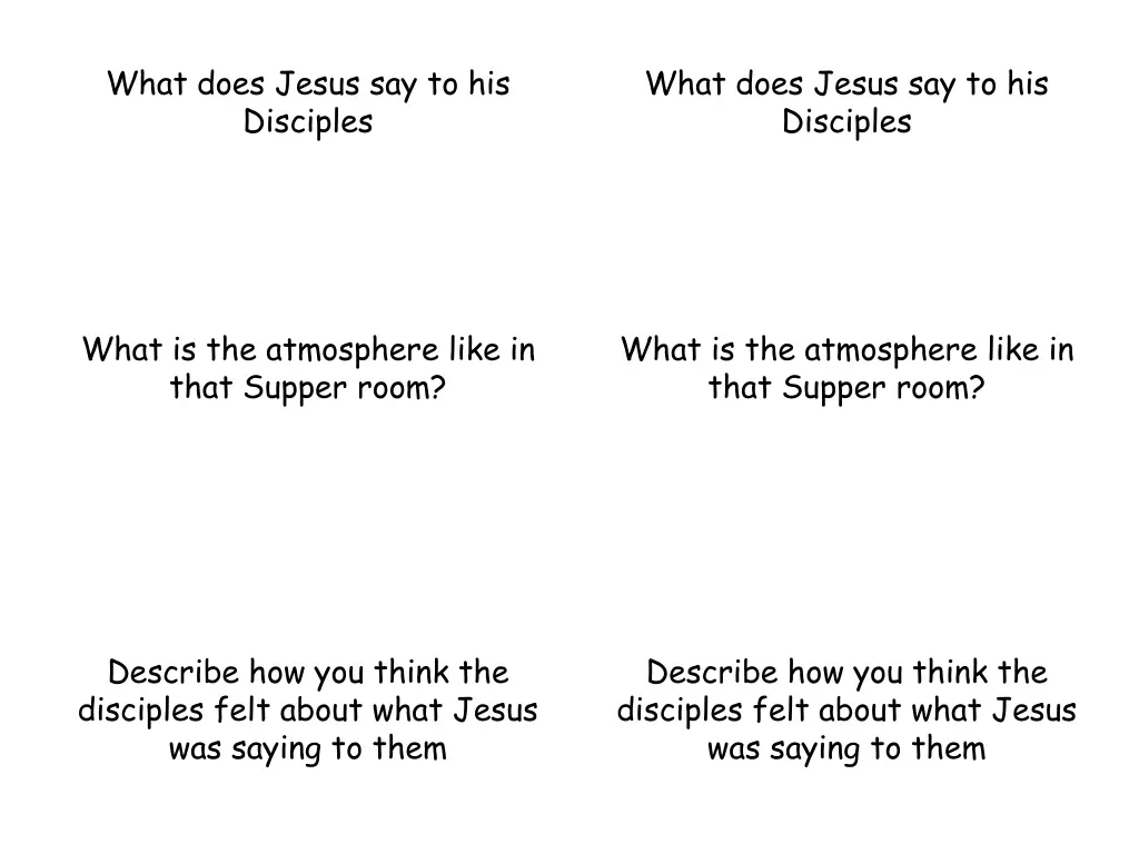 what does jesus say to his disciples