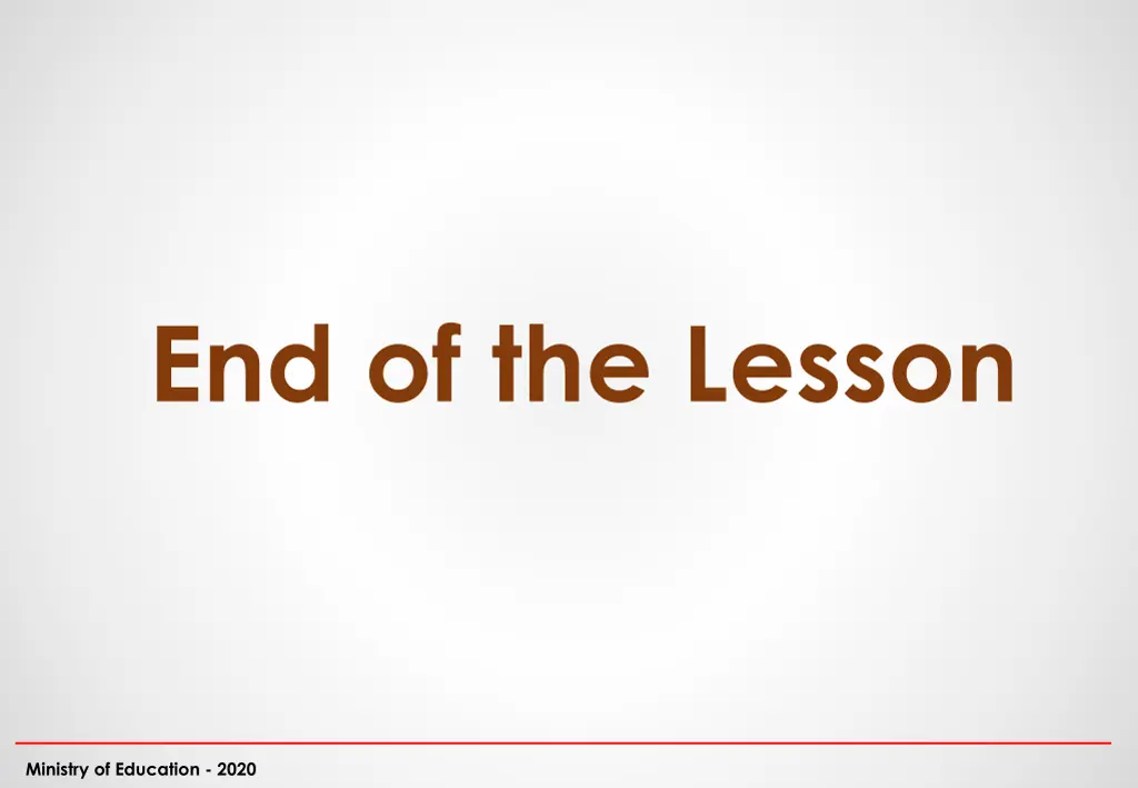 end of the lesson