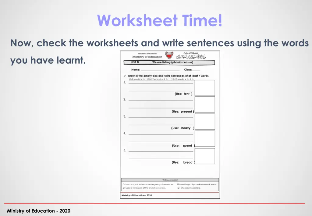 worksheet time