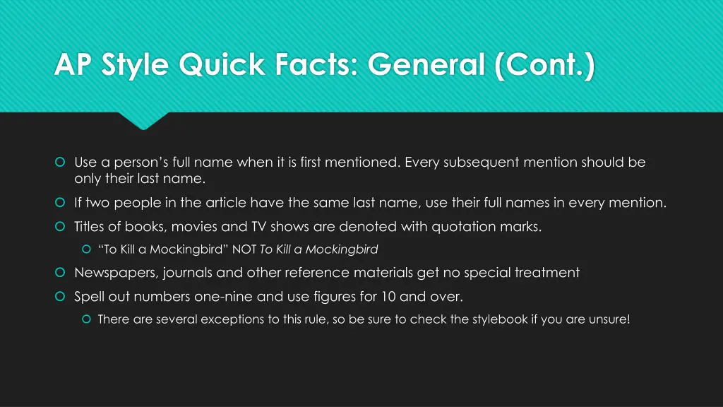 ap style quick facts general cont