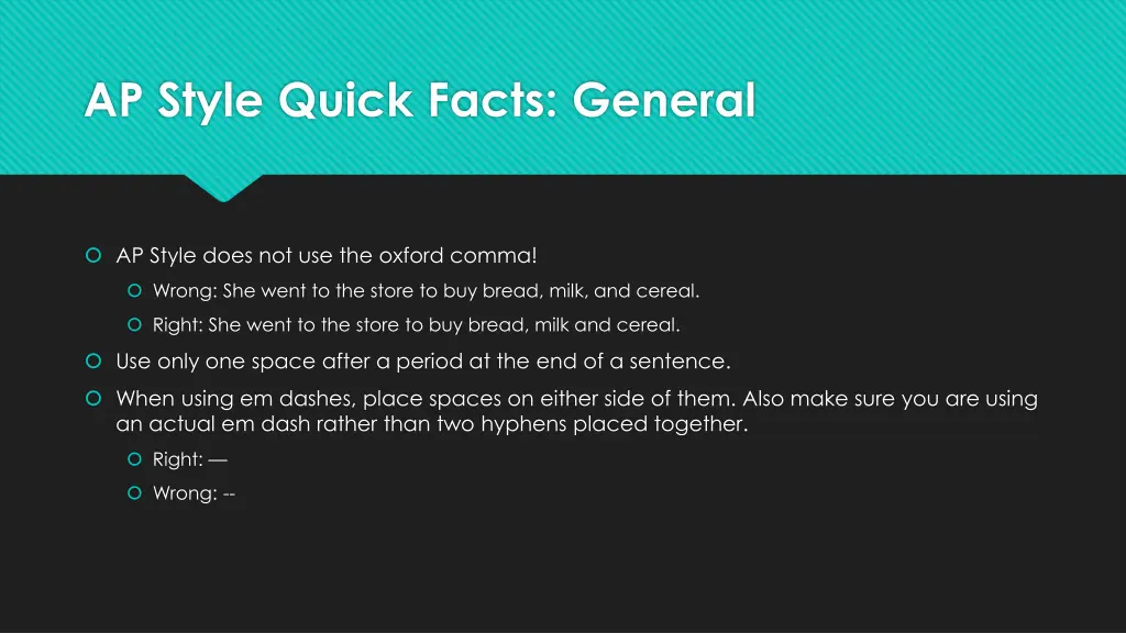 ap style quick facts general