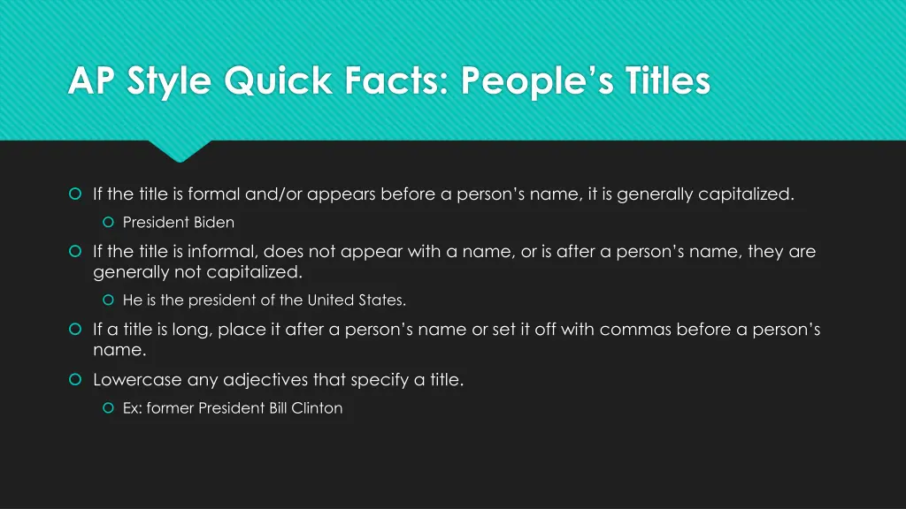 ap style quick facts people s titles